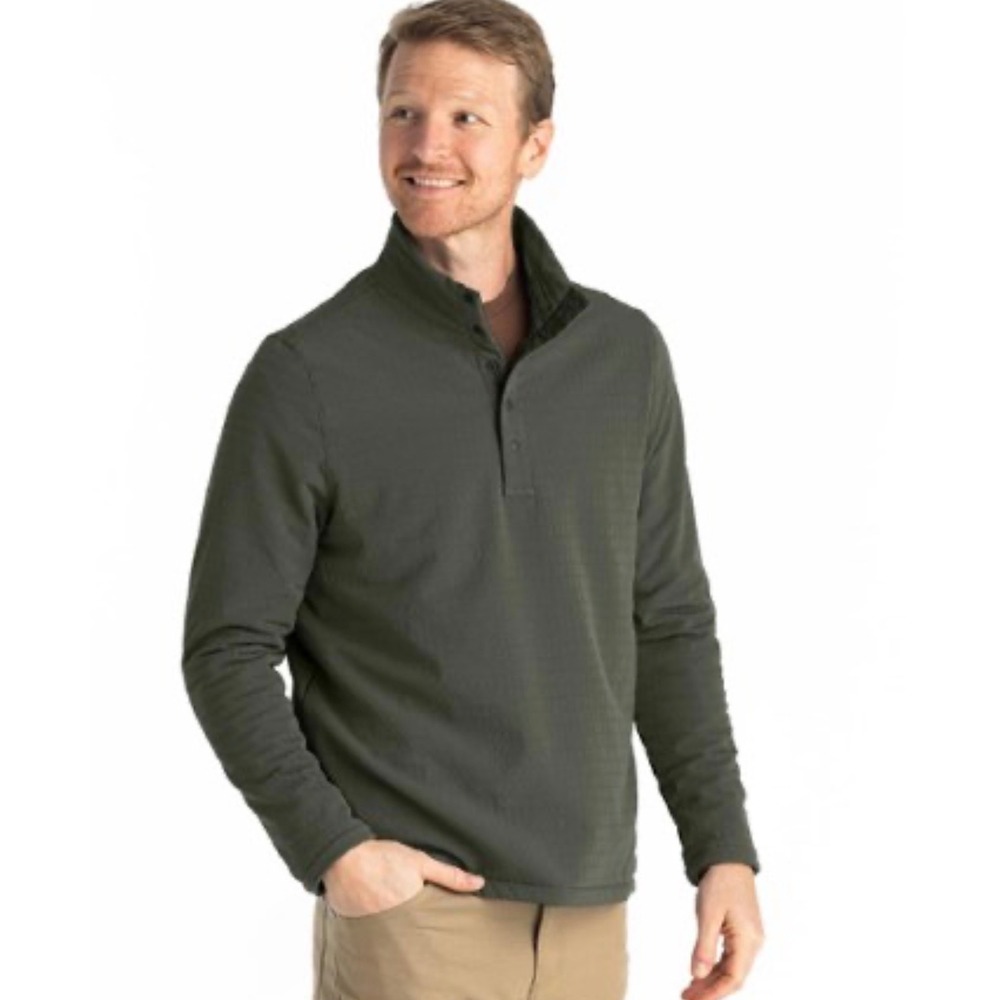 REI Cooperative Mens Snap Neck‎ Pullover Sweatshirt Small Outdoors Utility Work